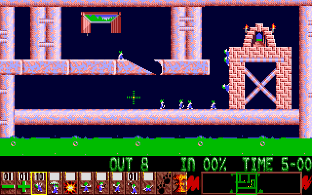 Lemmings running on the Amiga